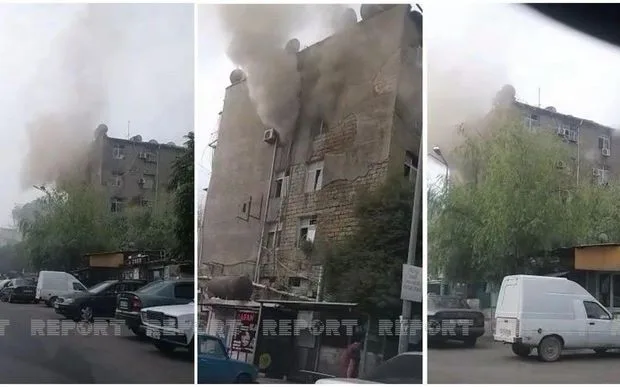 Bakıda beşmərtəbəli binada yanğın: Sakinlər təxliyə edilib - YENİLƏNİB + VİDEO