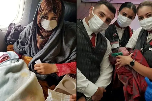 Əfqanıstandan təxliyyə olunan qadın təyyarədə ana oldu