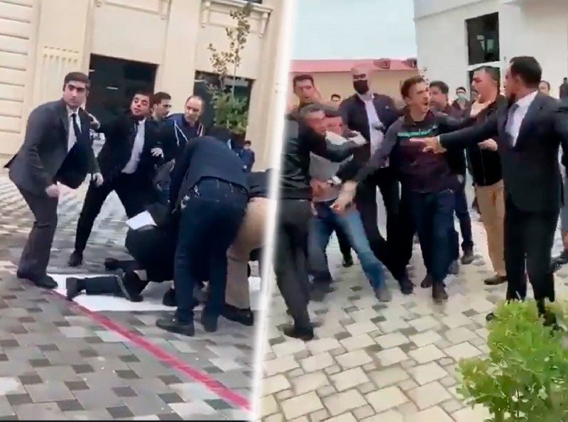 Bakıda özəl məktəbdə valideynlə mühafizəçi arasında dava olub
