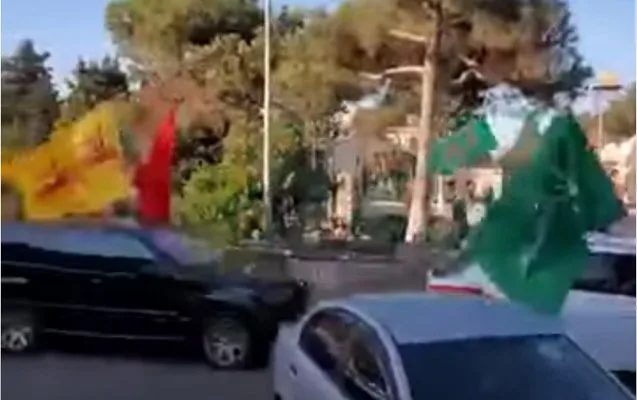 Dini bayraqlarla toy karvanı təşkil edənlər saxlanıldı - VİDEO