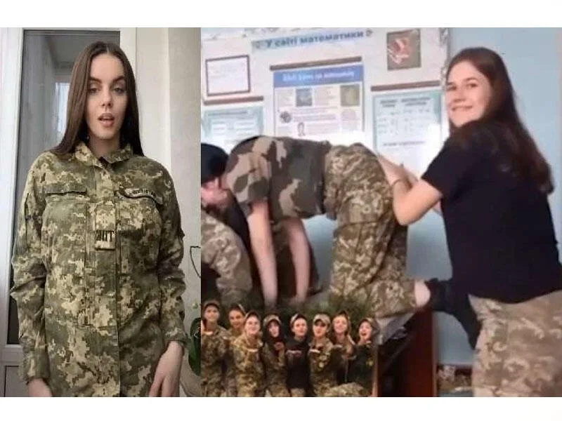 Ukraynalı qızların görüntüləri gündəm oldu: Hərbi hissələrdə... - VİDEO