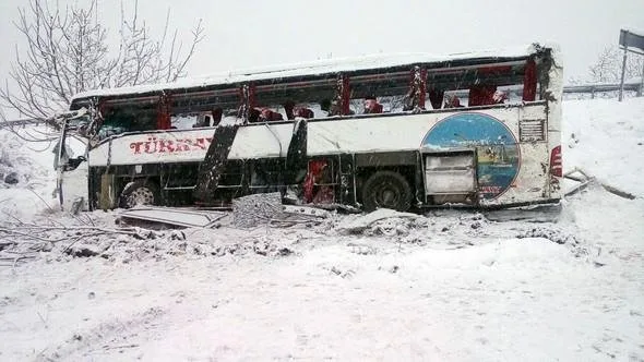 Türkiyədə mikroavtobus aşdı - 14 nəfər yaralandı
