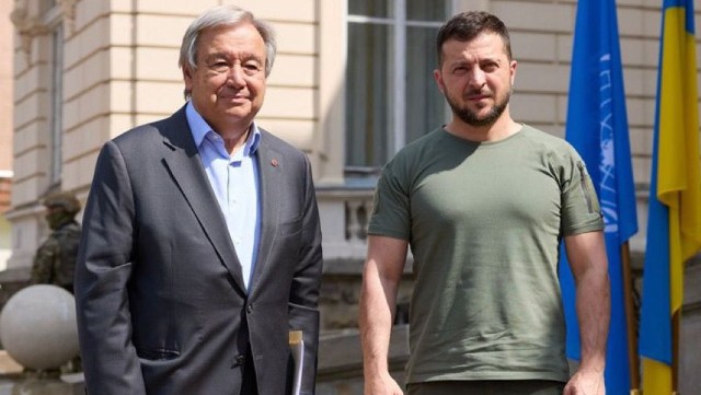 Zelenski BMT Baş katibi ilə görüşdü