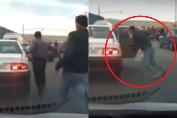 Bakıda taksi sürücüsünün döyülmə anı - VİDEO