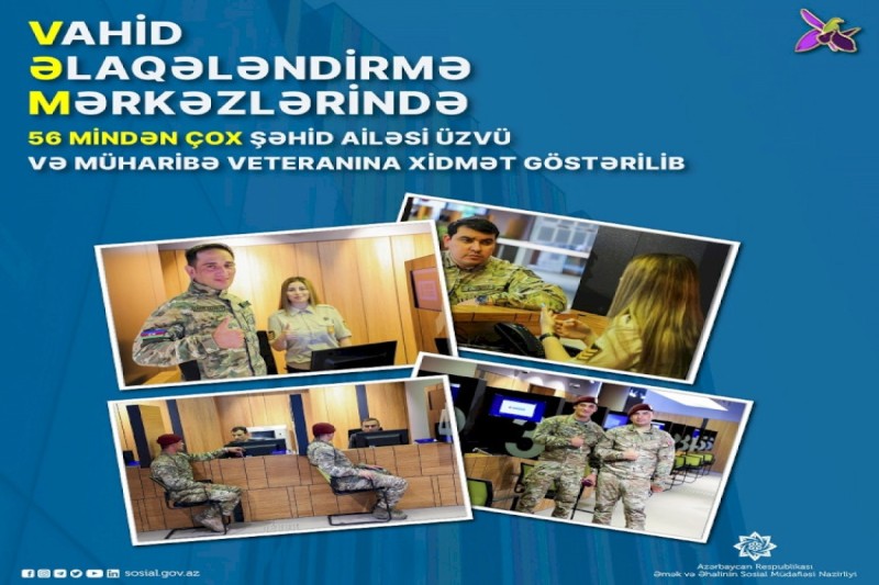 Vahid əlaqələndirmə mərkəzlərində xidmət göstərilən şəxslərin sayı