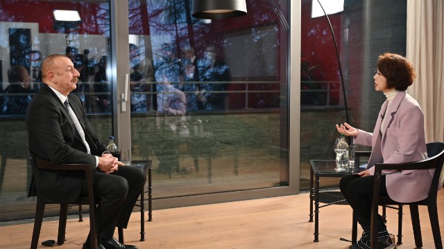 Prezident İlham Əliyev Davosda Çinin CGTN televiziya kanalına müsahibə verib