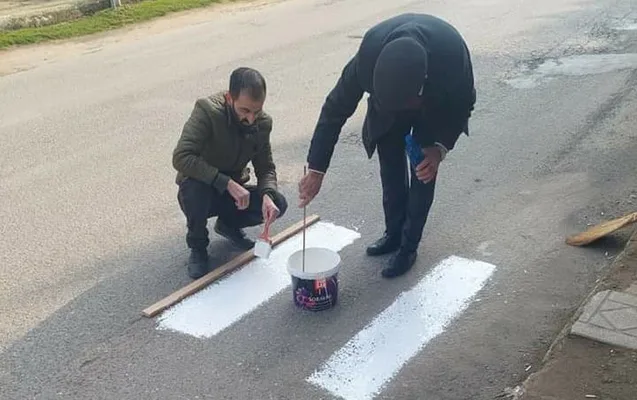 Xətkeş və fırça ilə rənglənən yolla bağlı AÇIQLAMA