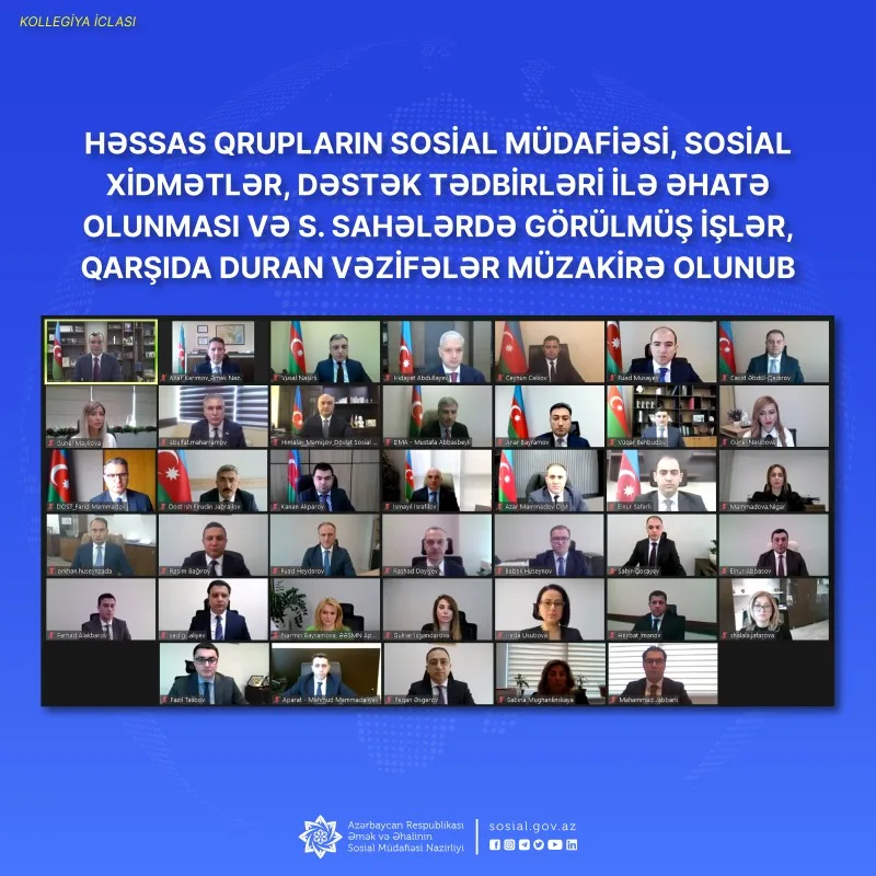 Əmək və Əhalinin Sosial Müdafiəsi Nazirliyində kollegiya iclası keçirilib
