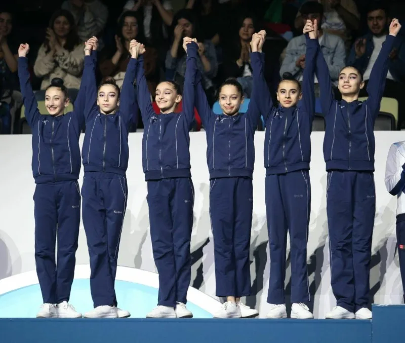 Gənc gimnastlarımız 5 topla proqramda birinci yeri tutublar
