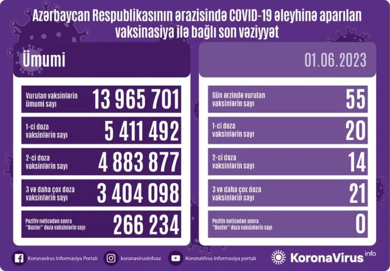 Peyvənd olunanların sayı AÇIQLANDI