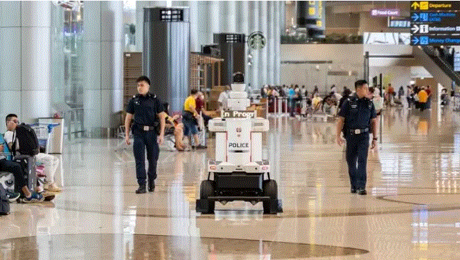 Robot polis iş başında