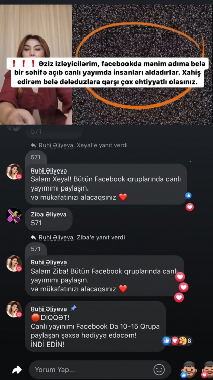 Ruhi Əliyevanın adından DƏLƏDUZLUQ