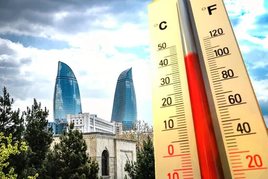 Ötən gün Bakıda temperatur iqlim normasından 3,3 dərəcə yuxarı olub