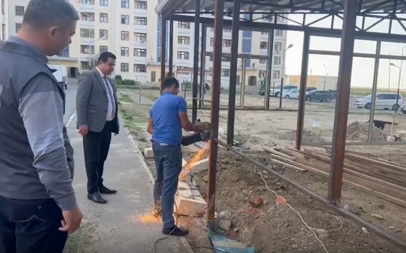 Qanunsuz tikililər söküldü - VİDEO