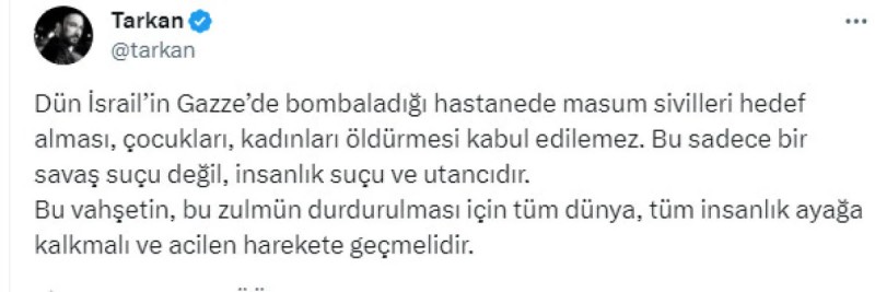 "Vəhşilikdir…"- Tarkan dünyaya səsləndi