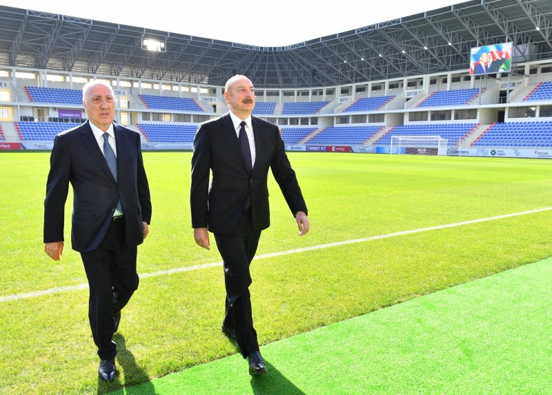 Prezident Sumqayıt stadionunun açılışını etdi - FOTOLAR