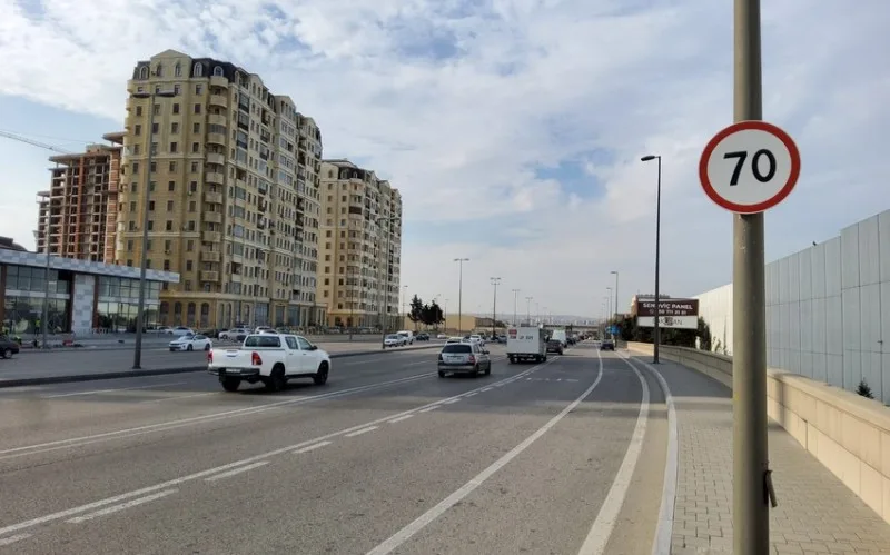 Bakıda daha bir prospektdə sürət həddi endirildi - FOTOLAR