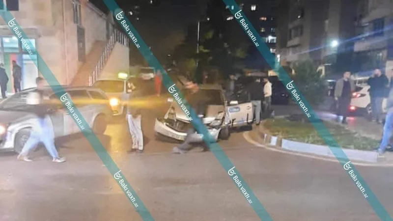 Bakıda üç avtomobil bir-birinə girdi - FOTO