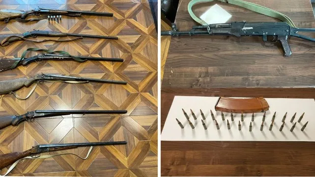 Xızıda 7 ədəd sənədsiz silah təhvil götürüldü