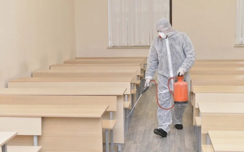 Naxçıvanda da məktəblər dezinfeksiya olunur