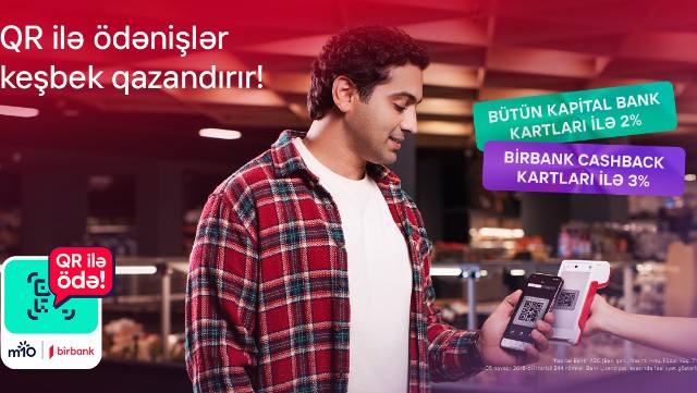 Birbank-ın QR-kodla ödəniş üsulu 3%-dək keşbek qazandırır