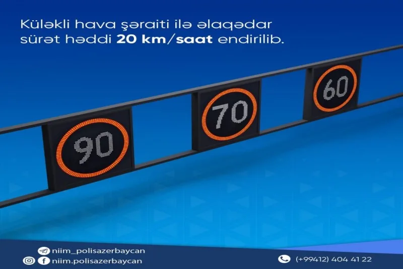 Bu yolda sürət həddi azaldıldı