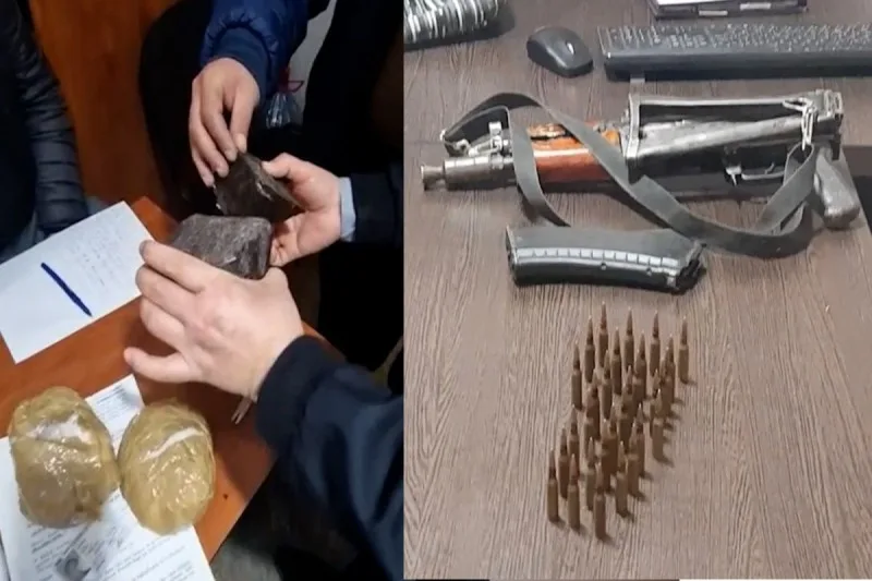 Suraxanıda 2 “Kalaşnikov”, 2 kq narkotik aşkarlandı