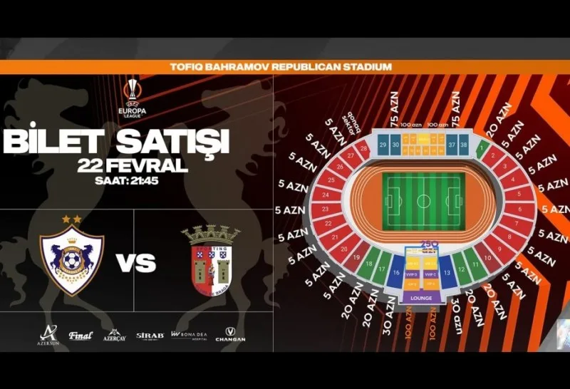 "Qarabağ" - "Braga" matçının biletləri satışa çıxarıldı