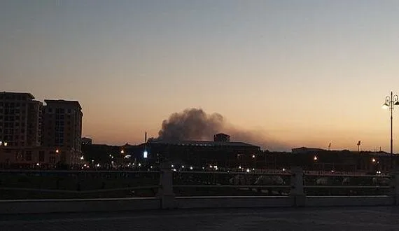 Bakı-Sumqayıt şosesi yaxınlığında yanğın