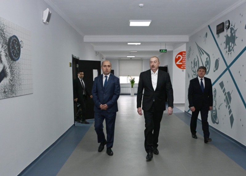 Prezident Qəbələdə məktəb binasının açılışında iştirak edib - YENİLƏNİB