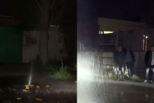 Bakıda su borusu partladı: Küçəni su basdı - VİDEO