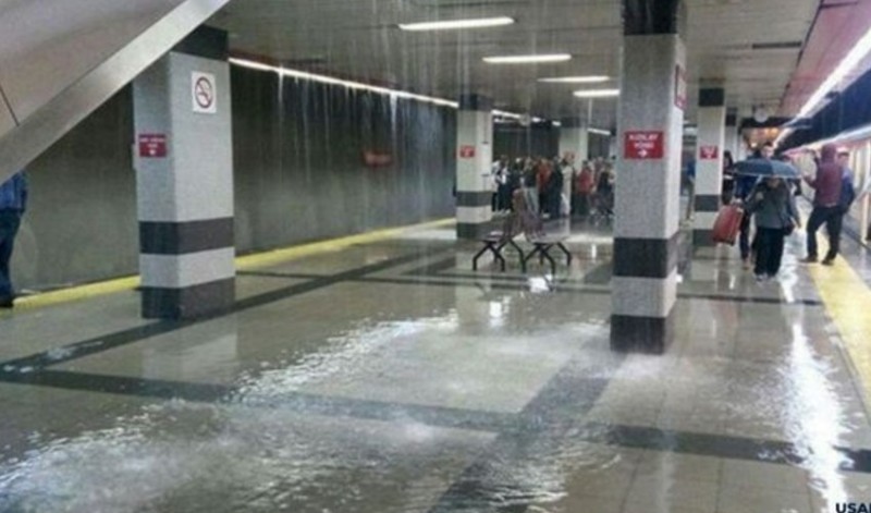 Ankara metrosunu su basdı