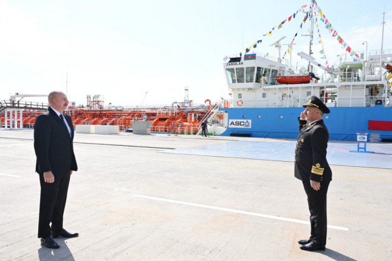 Prezident “Zəngilan” tankerinin istismara verilməsi mərasimində - FOTO - YENİLƏNİB