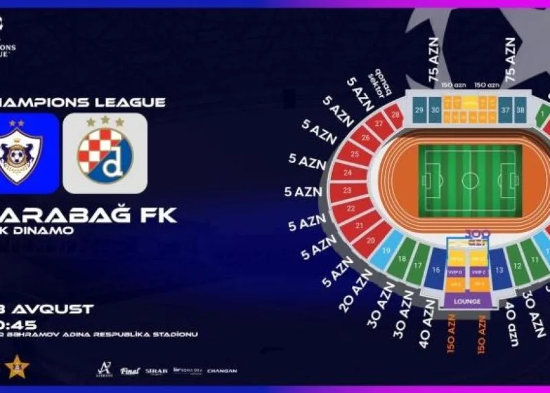 "Qarabağ" - "Dinamo" oyununun biletləri bu tarixdə satışa çıxarılacaq