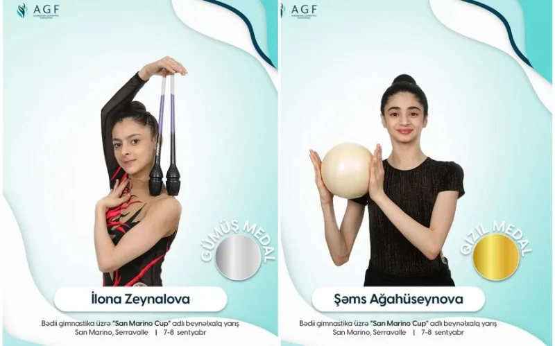 Gimtastlarımız Sanmarinoda 7 medal qazandı