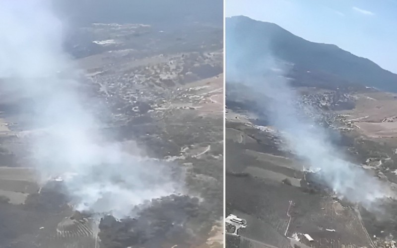 Türkiyədə meşə yanır - helikopter və təyyarələr...