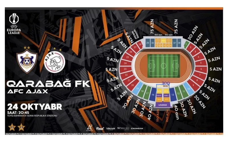 "Qarabağ" - "Ayaks" matçına bilet satışı başlayır