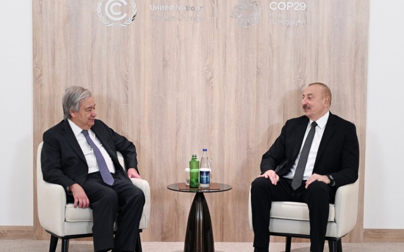 Prezident İlham Əliyev BMT-nin Baş katibi ilə görüşüb - YENİLƏNİB + FOTO