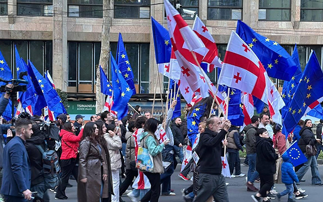 Gürcüstanda mitinqlərdə maska ​​taxmaq qadağan olundu