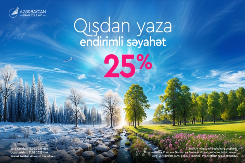 AZAL-dan bütün istiqamətlərə 25% endirim kampaniyası