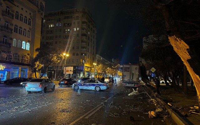 Yük maşını ağaca çırpıldı, sıxlıq yarandı - FOTOLAR