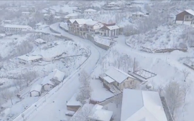 Ağ örpəyə bürünmüş Laçının dron FOTOLARI