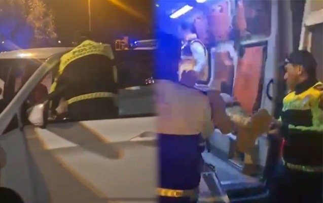 Səhhəti pisləşən qaziyə yol polisi kömək etdi - VİDEO