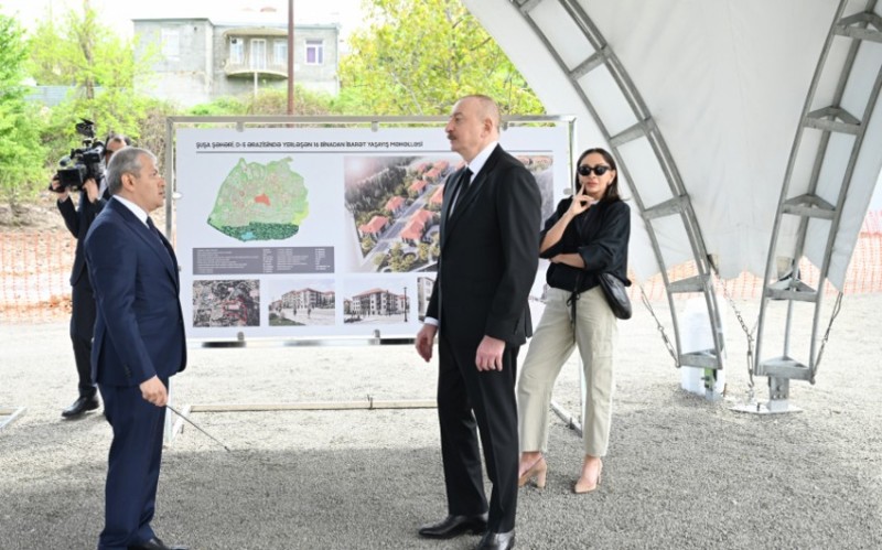 Şuşada inşa ediləcək dördüncü yaşayış kompleksinin təməli qoyulub- YENİLƏNİB