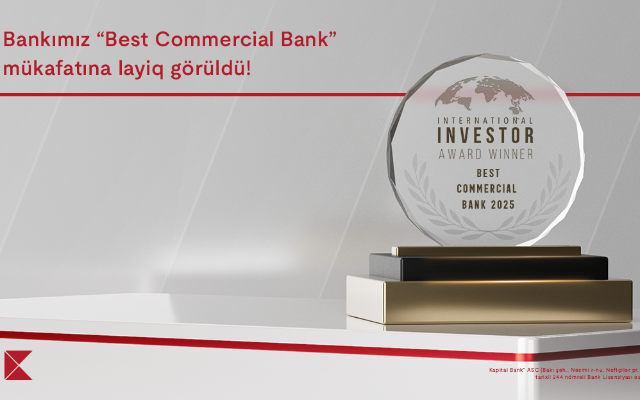 Kapital Bank daha bir mükafata layiq görüldü