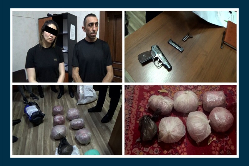 Narkokuryerliyə cəlb olunan tanışlarda narkotik və silah aşkarlandı