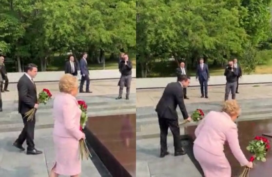 Matviyenko qondarma erməni soyqırımı abidəsinə baş əydi
