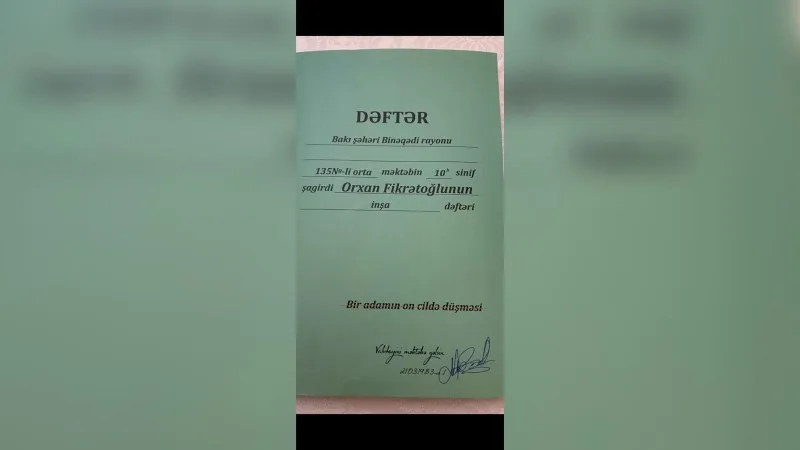 Orxan Fikrətoğlunun "Dəftər"i