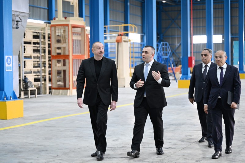 Goranboyda tikinti materialları istehsalı müəssisəsi istifadəyə verilib - YENİLƏNİB