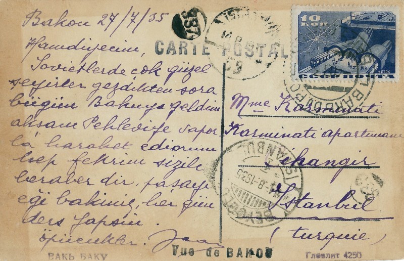 90 il əvvəl Bakıya səfər edən bir türkün göndərdiyi açıqca üzə çıxıb